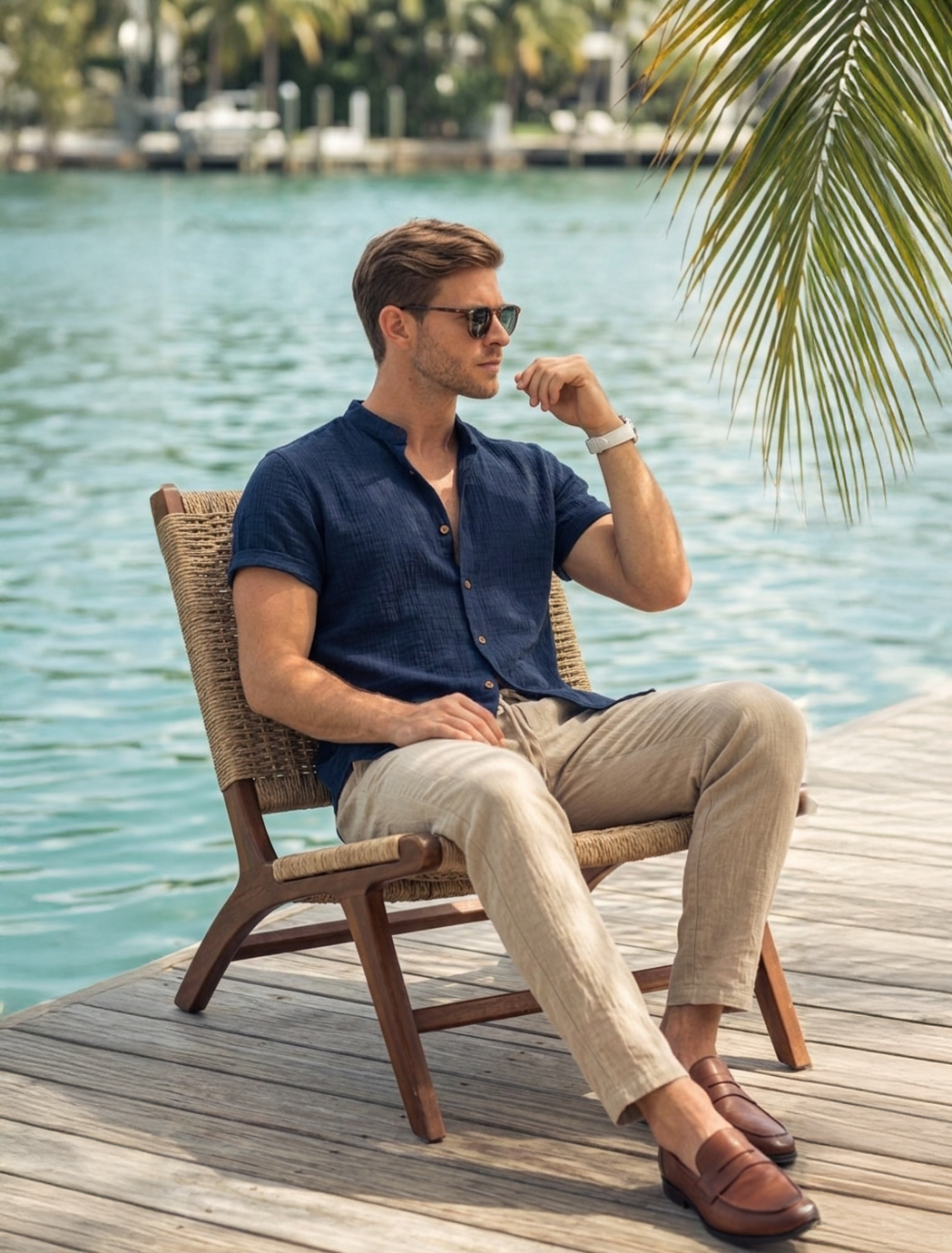 Navy & Tan