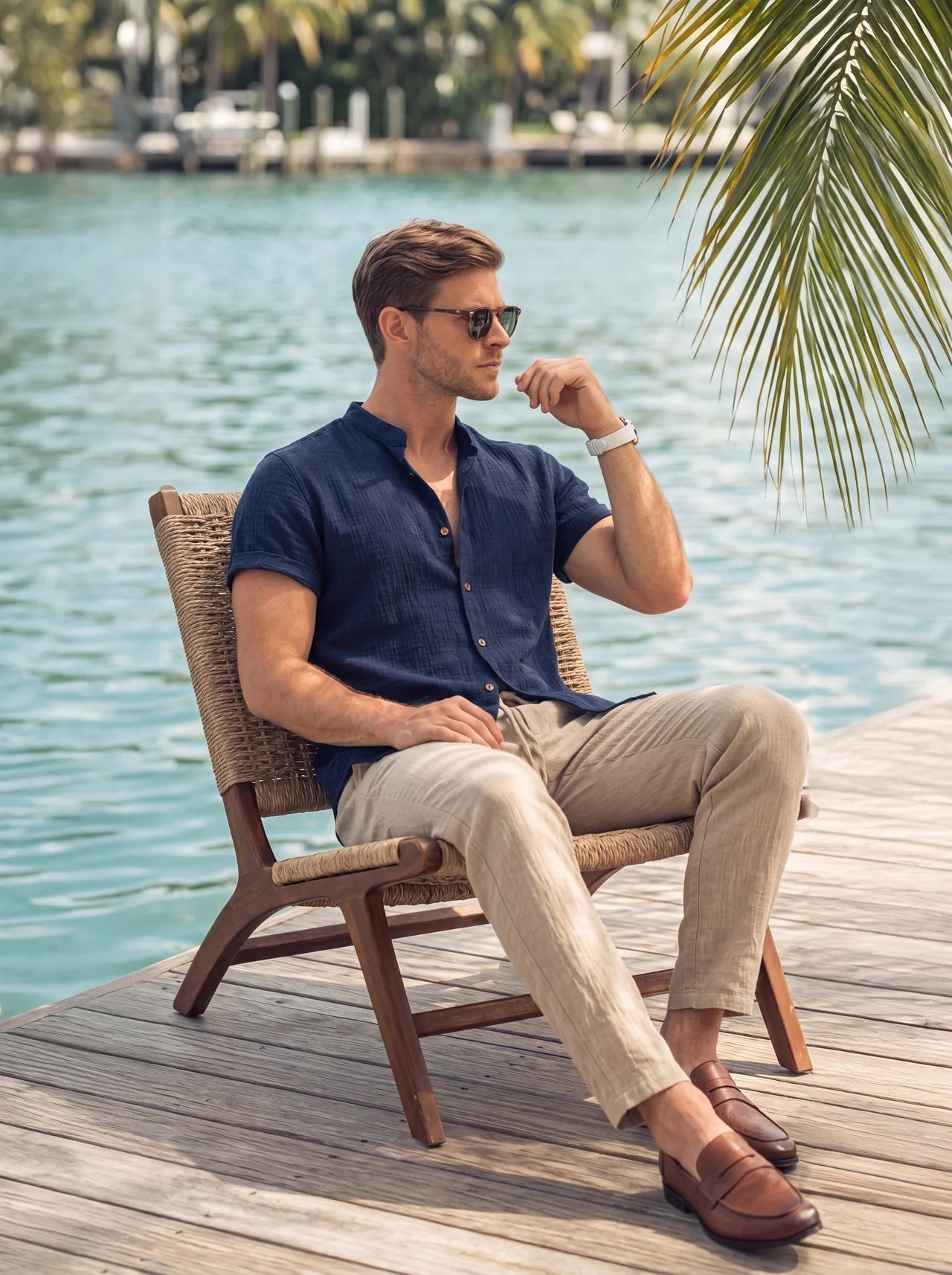 Navy & Tan